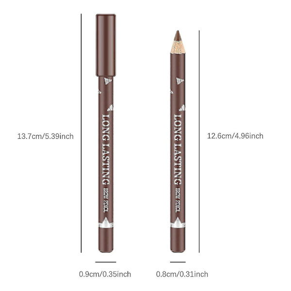 12 stk./pakke øjenbrynsblyanter eyeliner, mat vandtæt øjenbrynsblyant langtidsholdbar eyeliner øjenmakeup（sort）