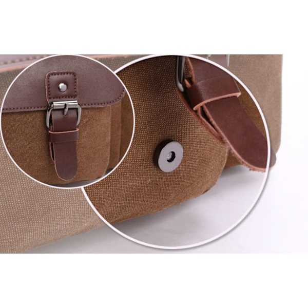 Ekspanderbar lerrets duffelbag reise overnatting holdall helgebag