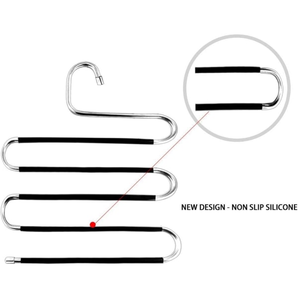 3-pack byxorhängare, platsbesparande S-typ klädhängare, byxhängare och arrangörer för halsdukar, jeans, kläder, byxor, handdukar