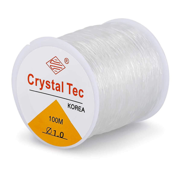0,8 mm Crystal String Stretch Line - 100 m elastisk strängpärlsnöre för armband, elastisk pärlsnöre, lätt genomgående (10MM)