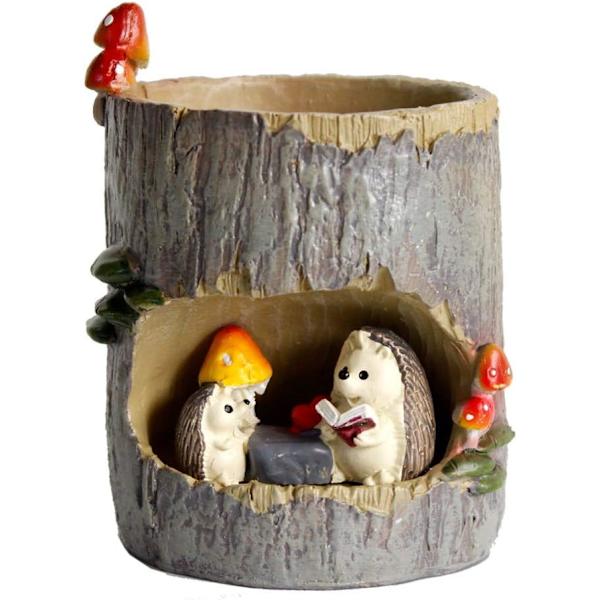 Blomsterpot Sukkulente Planter Træ Hul Potter Resin Blomster Plante P