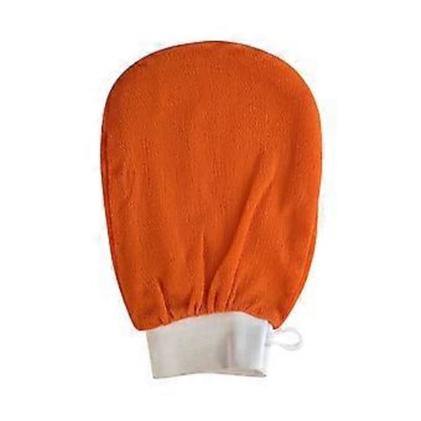 Hudeksfolierende handske, badehansker, grove sandbadehåndklæder, brusehansker Orange