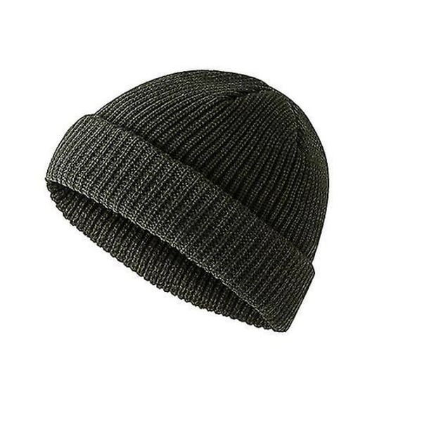 Warm Winter Knit Beanie Cap Fisherman Warmer Watch Cap Skully Daily Ski Hat（Green）