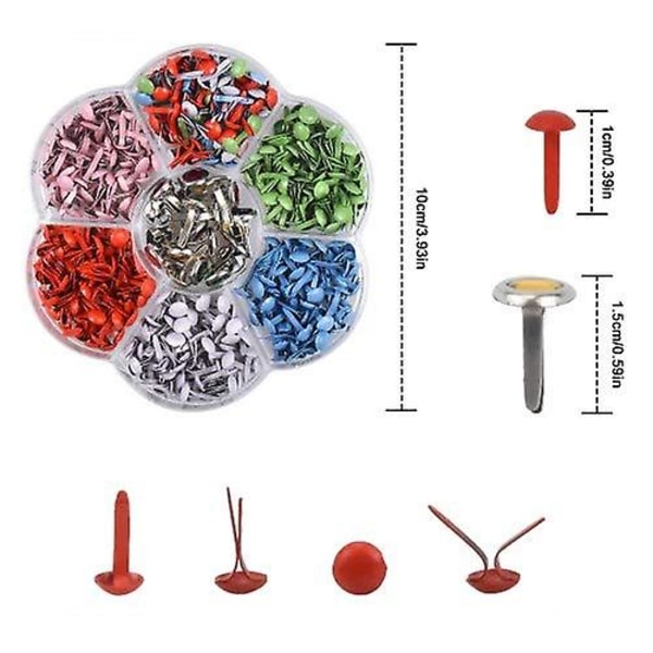 320 st split pins scrapbooking brads runda färgglada metall pastellfärgade hantverksbrads pappersfästen för hantverk diy stämpling hem
