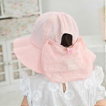 Sommerhatt for spedbarn, jenter, utendørs, strand, solbeskyttelse (ris hvit)