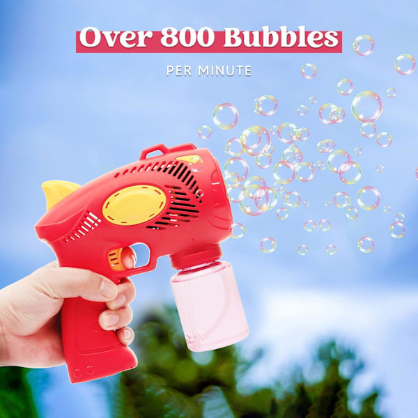 2 bubbelpistoler med 2 bubbellösningar för barn, inomhus och utomhus