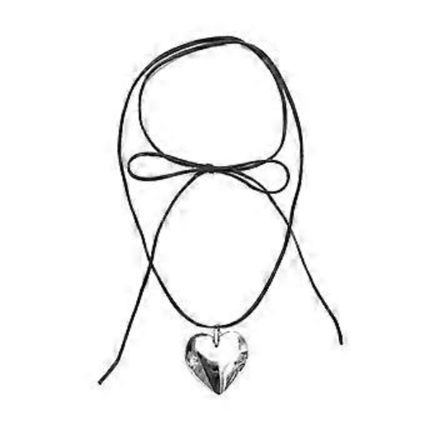 Sydänkaulakoru Säädettävä Solmu Choker Ketju Säädettävä Kaulaketju Muoti Minimalistinen Korut Kaulan Lisävaruste Lahja Silver black