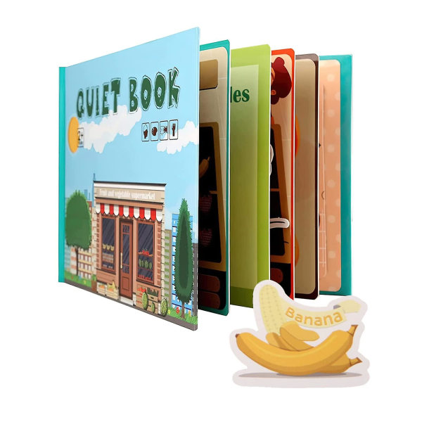 Tyst bok för småbarn 2-4 inlärningsförmåga Interaktiv upptagen bok Sensorisk bok Pedagogiska leksaksböcker（D）