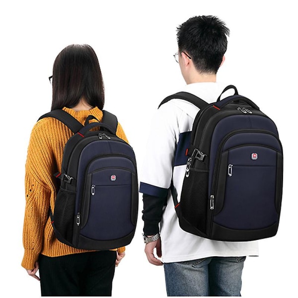 Fritidsryggsäck med stor kapacitet Unisex Laptopryggsäckar Oxford Mellan- och gymnasieväskor Skolväska（Grå）