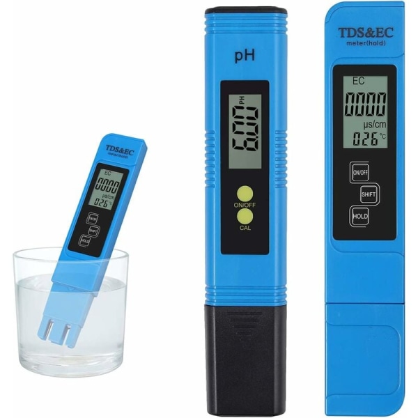 Vedenlaadun testaaja, pH-mittari 0,01 korkealla tarkkuudella