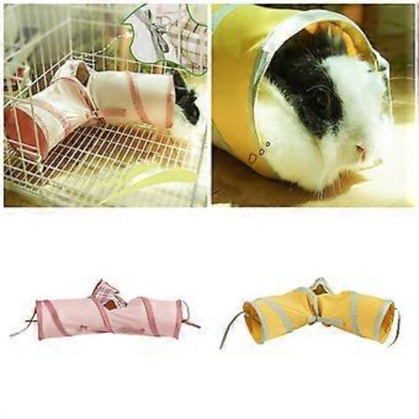 Kæledyr Lille Dyr Hamster Seng Tunnel Blød Hule Legetøj Kaniner Seng Skjulested Seng Gnavere Legetøj til Bur Montering gul yellow