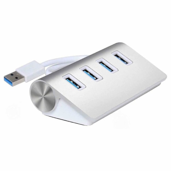 Aluminium 4-portars USB 3.0-hubb 5 gbps hastighetsadapterkabel för PC-bärbar dator