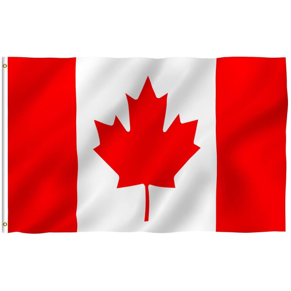 [köp 1, gratis 1] Kanadas nationalflagga i polyester med mässingshylsor, 3x 5 fot