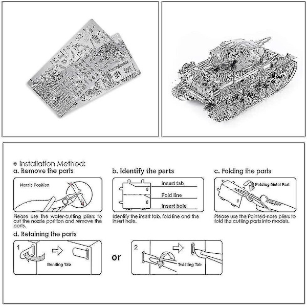 3D-metallmodellbyggsats för vuxna - Tysk IV-stridsvagn DIY 3D-metallpussel, julklappar och nyårspresenter till vuxna