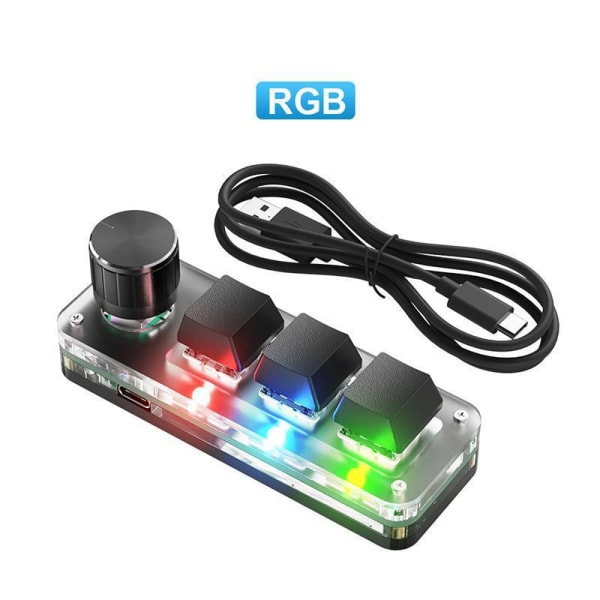 Keys Gaming Keyboard Mini 3 Taster USB Tastatur Mekanisk Tastatur for PC Gaming Makro Programmering med Programvare OSU HID Standard Tastatur