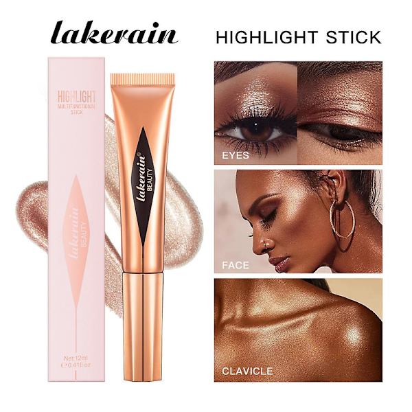 Multifunktionell sminkpenna, långvarig flytande kontureringssticka, bärbar highlighter-rougepenna
