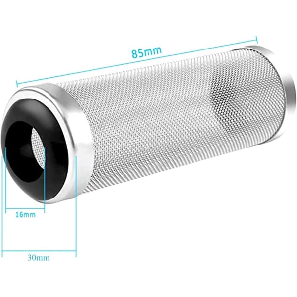 16mm filterbeskyttelsesnett i rustfritt stål, 2 stk. - Beskyttelsesnett for filter, sikker trafikbeskyttelse for fisk og reker (svart og hvitt)