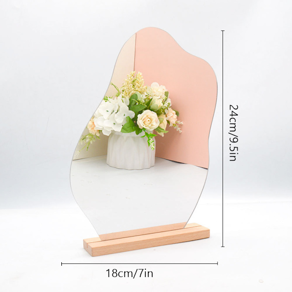 1# Epäsäännöllinen akryylimeikkispeili, kehyksetön peilipöytä, Ae