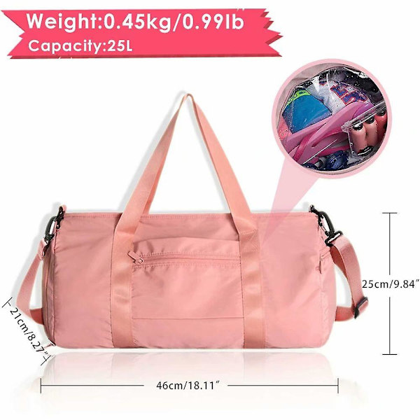 Sport Gym Bag, Torr och Våt Separerad Resväska för Yoga Med Fack