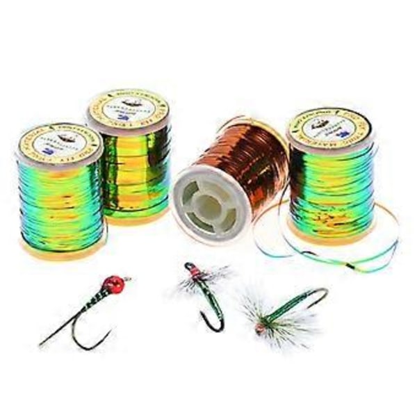 Litteän riikinkukko-tinselin puola perhonsidontaan, kaksipuolinen, litteä tinsel, metallinhohtoinen Mylar, perhonsidontamateriaali, kestävä 1 mm 1mm