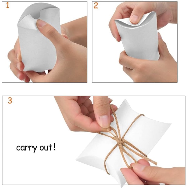 Pillow Case Box Kraft Candy Box Gaveæske til Bryllup Fødselsdag Par