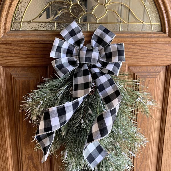Presentpapper, etc. Buffalo plaid julkrans 21 * 37cm pre kno