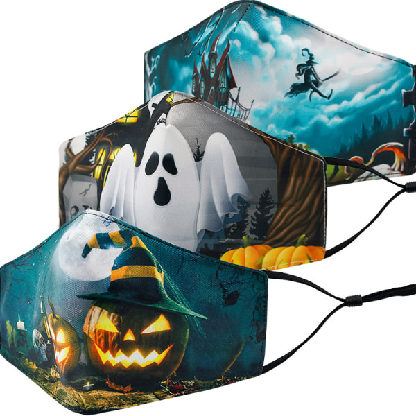 8 europeiska och amerikanska Halloween 3D- printed masker vintervarma t