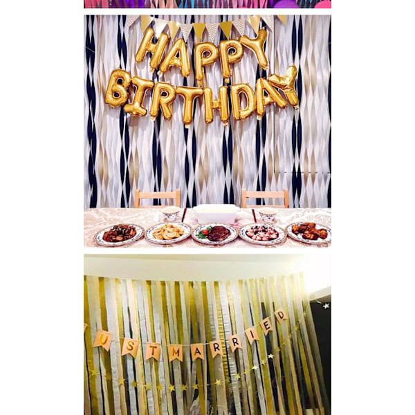 6 Rullar DIY Kreppapper Streamers Bröllop Dekorativa Streamers Rullar Festivaldekorationer