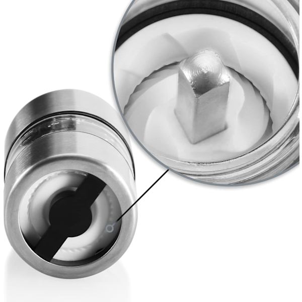 2x Mini salt- og peberkværn i rustfrit stål med keramisk kværn