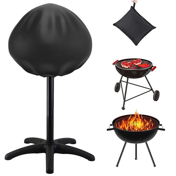 Utendørs Bbq Grilltrekk, 50x45cm Rund Grilltrekk, Vanntett &amp; Støvtett &amp; Anti-uv Kettle Bbq Trekk