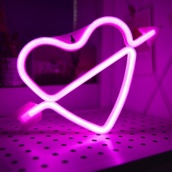 Neon Heart Neon LED Love Heart Neon Sign Neon Wall Art Battery/US