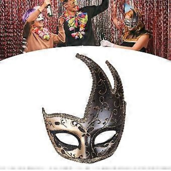 Maskeradmask Cosplay Rekvisita för Kvinnor Festartiklar Tillbehör Nattklubb (Svart) Black
