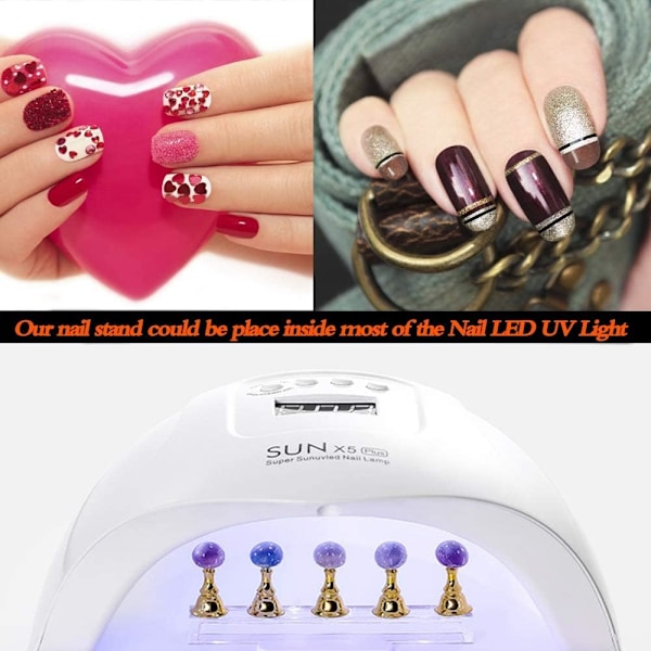 2 set nagelkonstdisplayställ, magnetiska nageltipsställ, akryl nagelkonstövningsställ, lämpliga för hem och salong målade nagelkonst