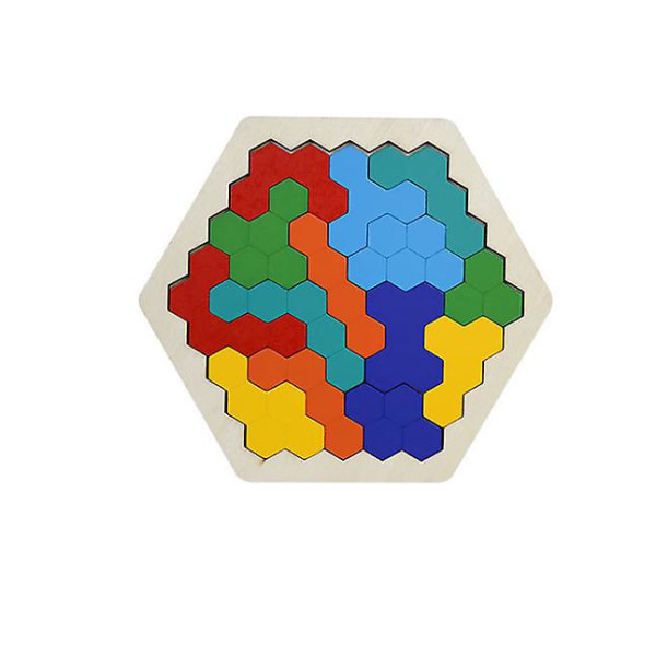Trä Hexagon Pussel Logic Iq-spel för barn