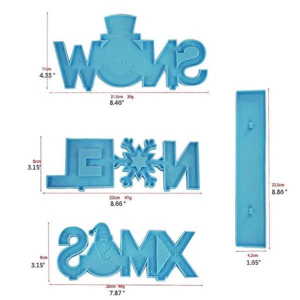 1 Set Julprydnader Epoxihartsform DIY Juldekorationer Silikonform B