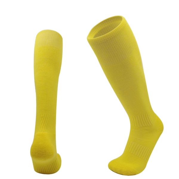 Barn/vuxna Fotbollsstrumpor, strumpor Herröverknäförtjockad handduksbotten Sportsstrumpor Halkfri Svettabsorberande träning (Child Yellow)
