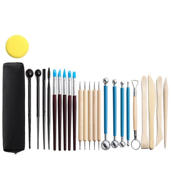 25pcs Carving Tools, Pottery Polymer Clay Tools Complete Pottery Tools Set With Bag