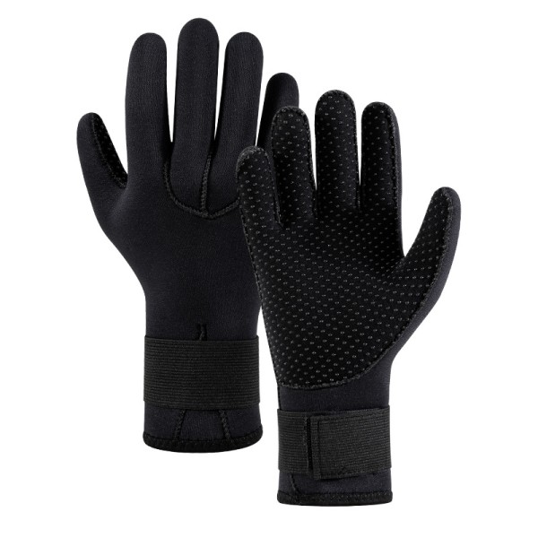 1 par dykhandskar 3 mm halkskydd Slitbeständiga varma hållbara handskar för fiske(L)