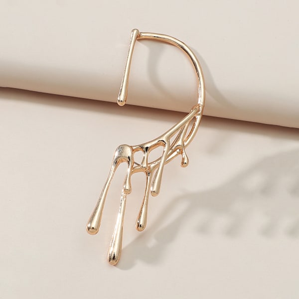 Trendy Gull Klips Øredobber Uregelmessig Øre Mansjett Gotisk Hengeklips Øredobber For Kvinner Minimalistisk Piercing
