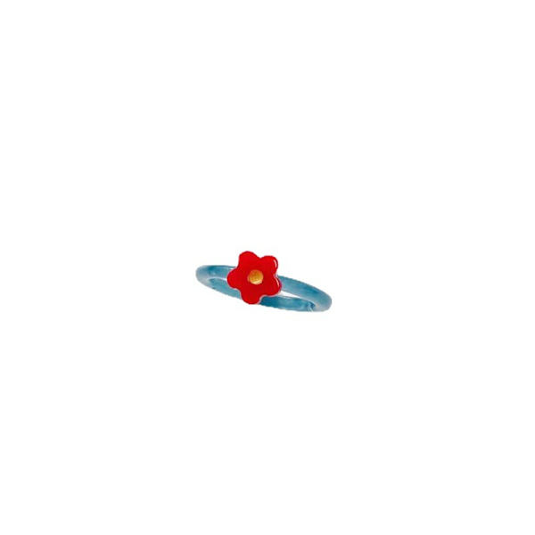 Plastik bogring metalring klipsring 6 stk. Charmerende flerfarvet blomstring