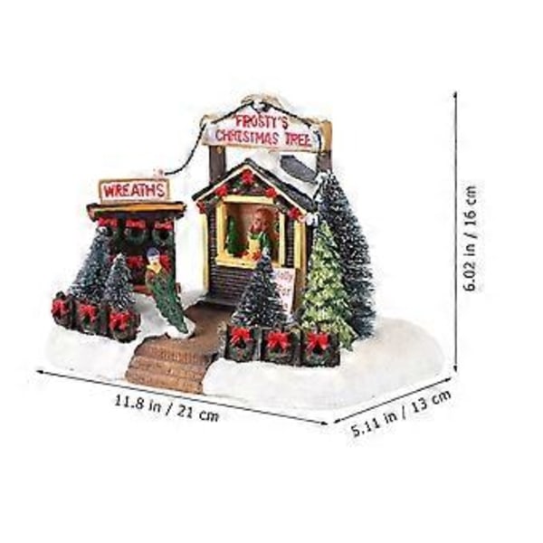 LED Ljustorn Julgransprydnad Harts Ljusande Hantverk Miniatyr Byhus Julhus