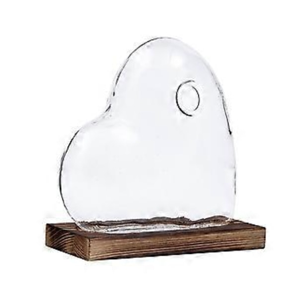 Hjerteformet Glasvase Ornamenter Stabil Placering Minimalistisk Design Vase til Borddekoration & Boligindretning 2 Set
