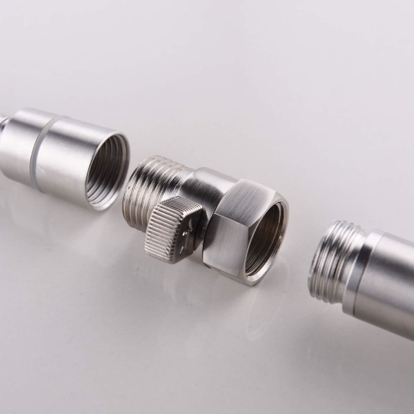 Avstängningsventil i mässing för duschhuvud, flödesregleringsventil, VVS-avstängningsventil G 1/2\" duschventil, borstad nickel, Av016na