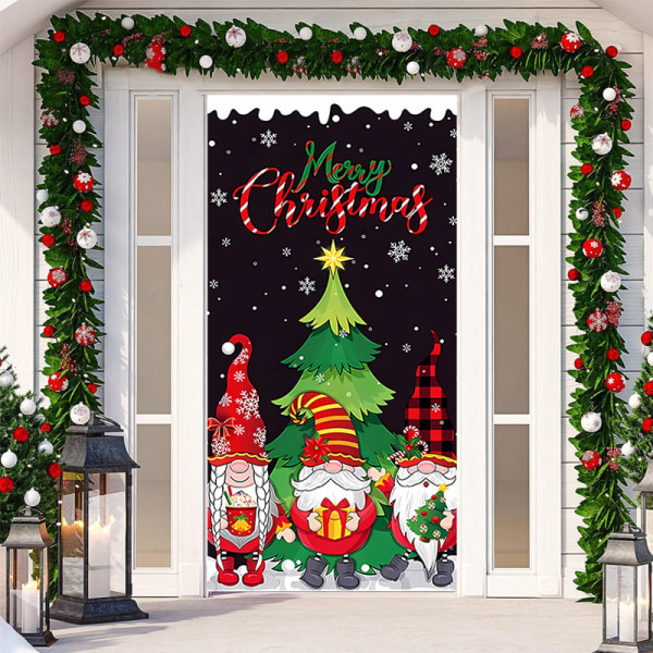 Jul dörr cover dekoration Santa bakgrund Xmas dörr hängande täcker