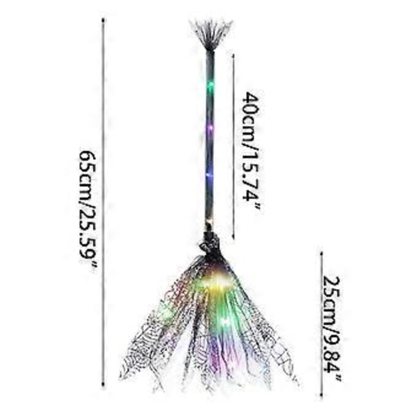 Halloween Party Lysende Heksekost Plastkosteskaft Barnekost Rekvisitter for Halloween Cosplay Kostymefest Dekor BR06 black