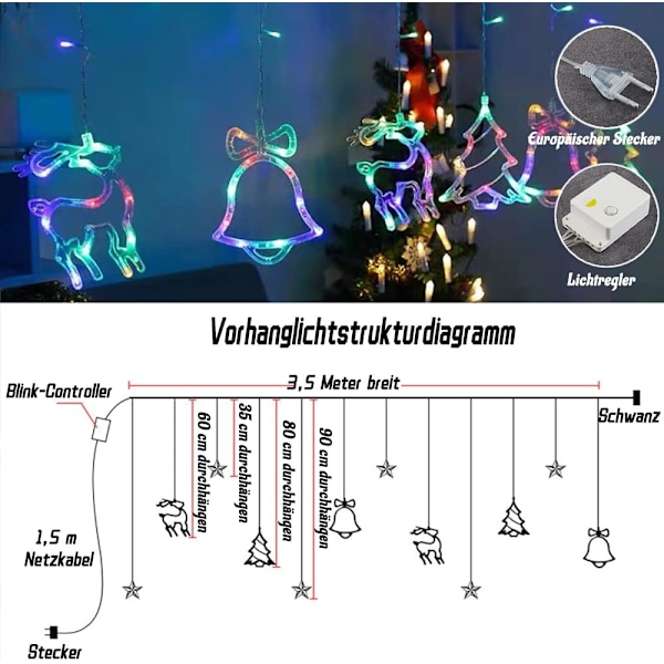 Julgransljus, 5 meter inomhus ljusslinga, LED-jul