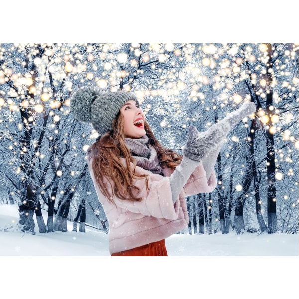 Vinterscenbakgrund för fotografering 7x5FT Glitter White Snow Fo