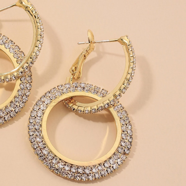 S925 silver stilett diamantörhängen kvinnor cirkel geometriska temp
