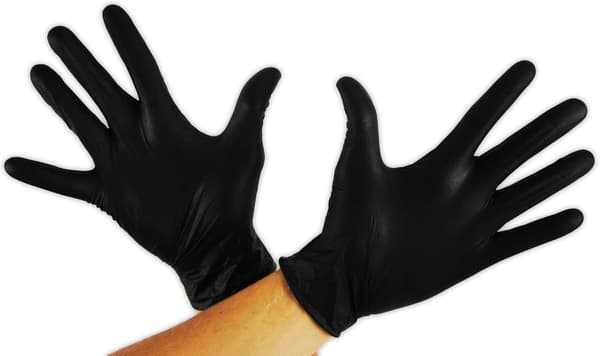 Nitrilhandsker Størrelse M (100 stk.), Nitril Engangshandsker, Sorte Nitrilhandsker, Sorte Engangshandsker, Nitrilhandsker (LATEX FRI)