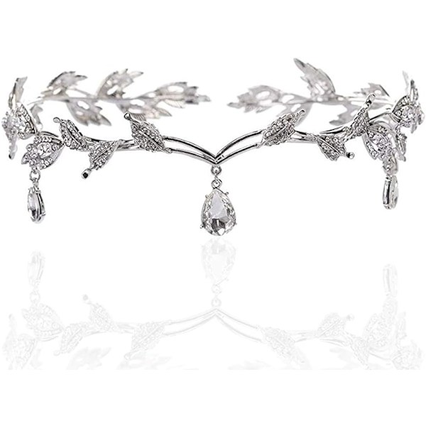 Rhinestone-kristallitiara, häätiara, Rhinestone-lehtikruunu Cr
